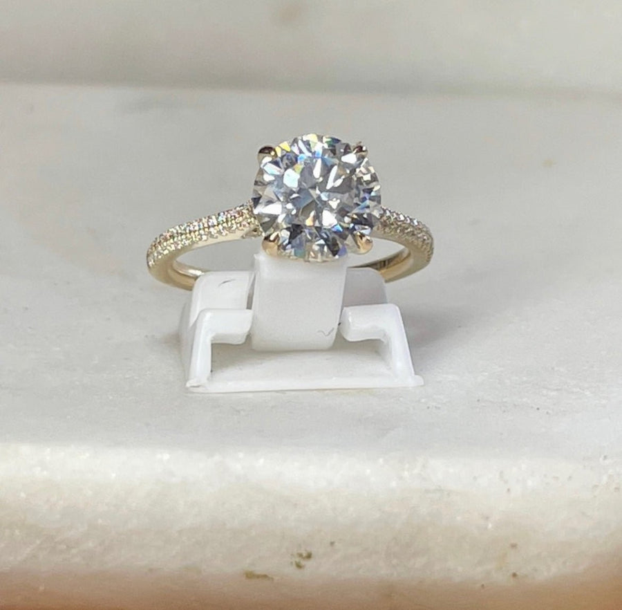 Hidden Dreams – 3 ct Round Moissanite Ring with Double Pavé and Hidden Halo in Silver, Gold or Platinum - Jewel Eternal