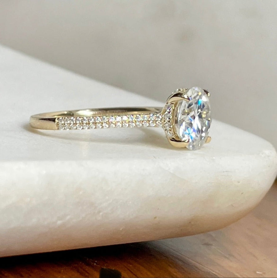 Hidden Dreams – 3 ct Round Moissanite Ring with Double Pavé and Hidden Halo in Silver, Gold or Platinum - Jewel Eternal