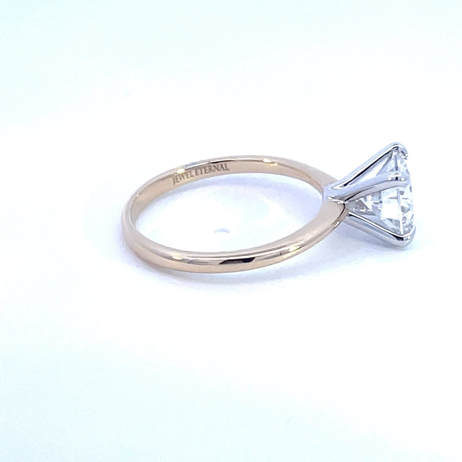 Jewel Classic – Round Brilliant Moissanite Solitaire Ring in Sterling, Gold or Platinum - Jewel Eternal