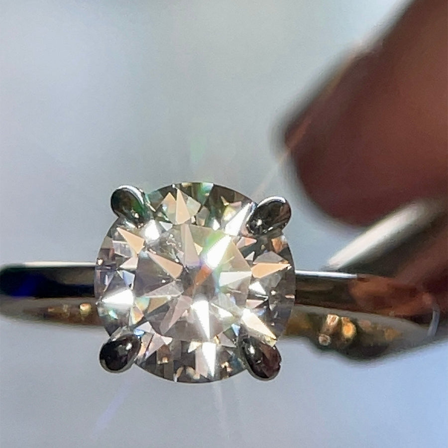 Jewel Classic – Round Brilliant Moissanite Solitaire Ring in Sterling, Gold or Platinum - Jewel Eternal