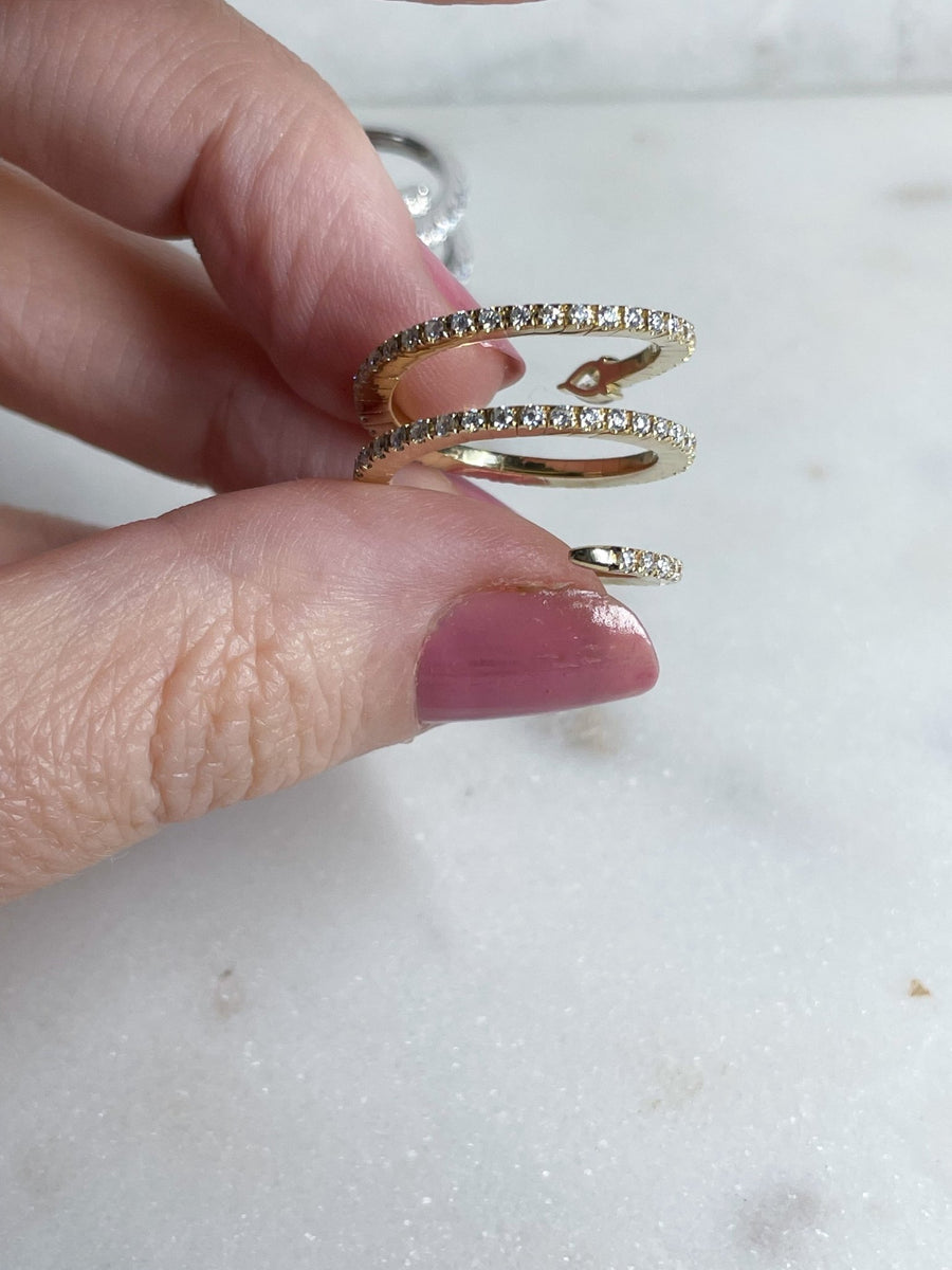 Snake Ring – Textured Coiled Moissanite Statement Ring in Sterling, Gold or Platinum - Jewel Eternal