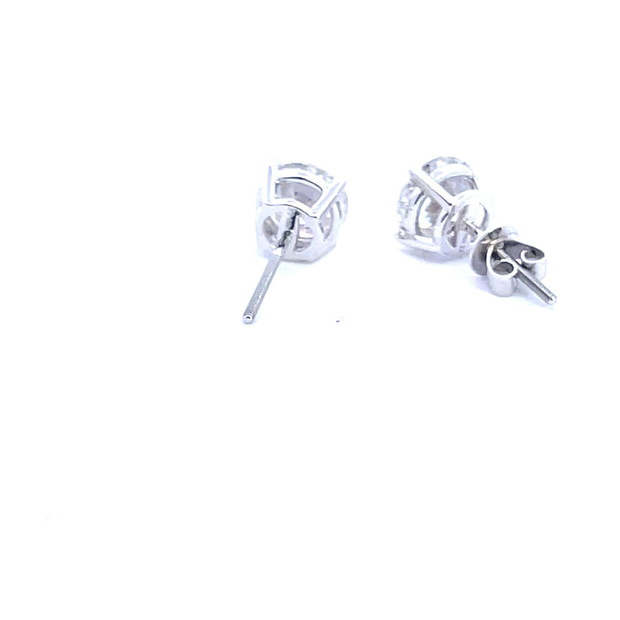 Stud Classic – Round Moissanite Stud Earrings in Sterling, 14K Gold or Platinum - Jewel Eternal