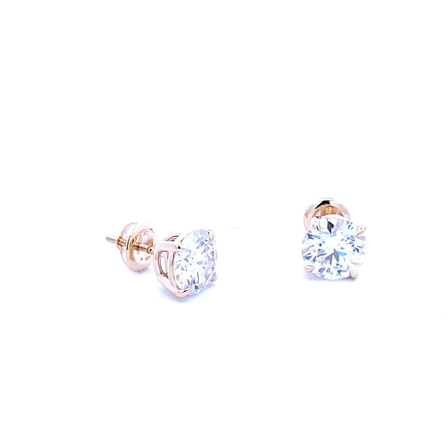 Stud Classic – Round Moissanite Stud Earrings in Sterling, 14K Gold or Platinum - Jewel Eternal