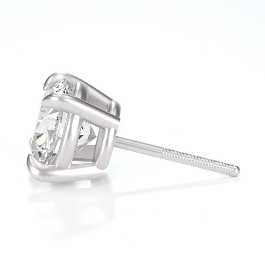 Stud Classic – Round Moissanite Stud Earrings in Sterling, 14K Gold or Platinum - Jewel Eternal