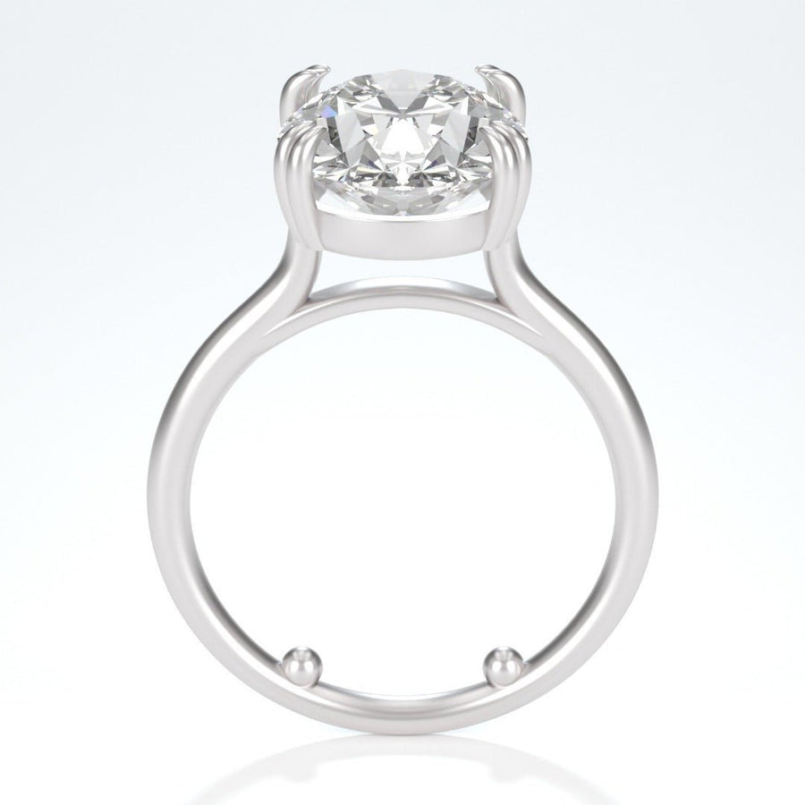 Winter Kiss – 5 ct Crushed Ice Oval Moissanite Ring in 14K Gold/Platinum - Jewel Eternal